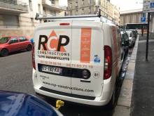 Flocage publicitaire de camionnette pour RCP Constructions à Mannevillette
